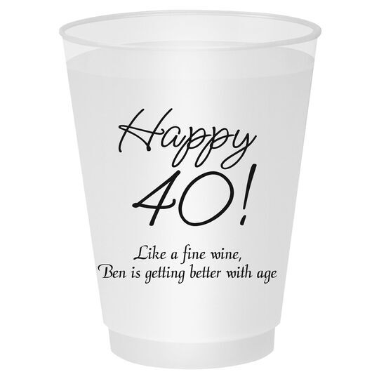 Elegant Happy 40th Shatterproof Cups